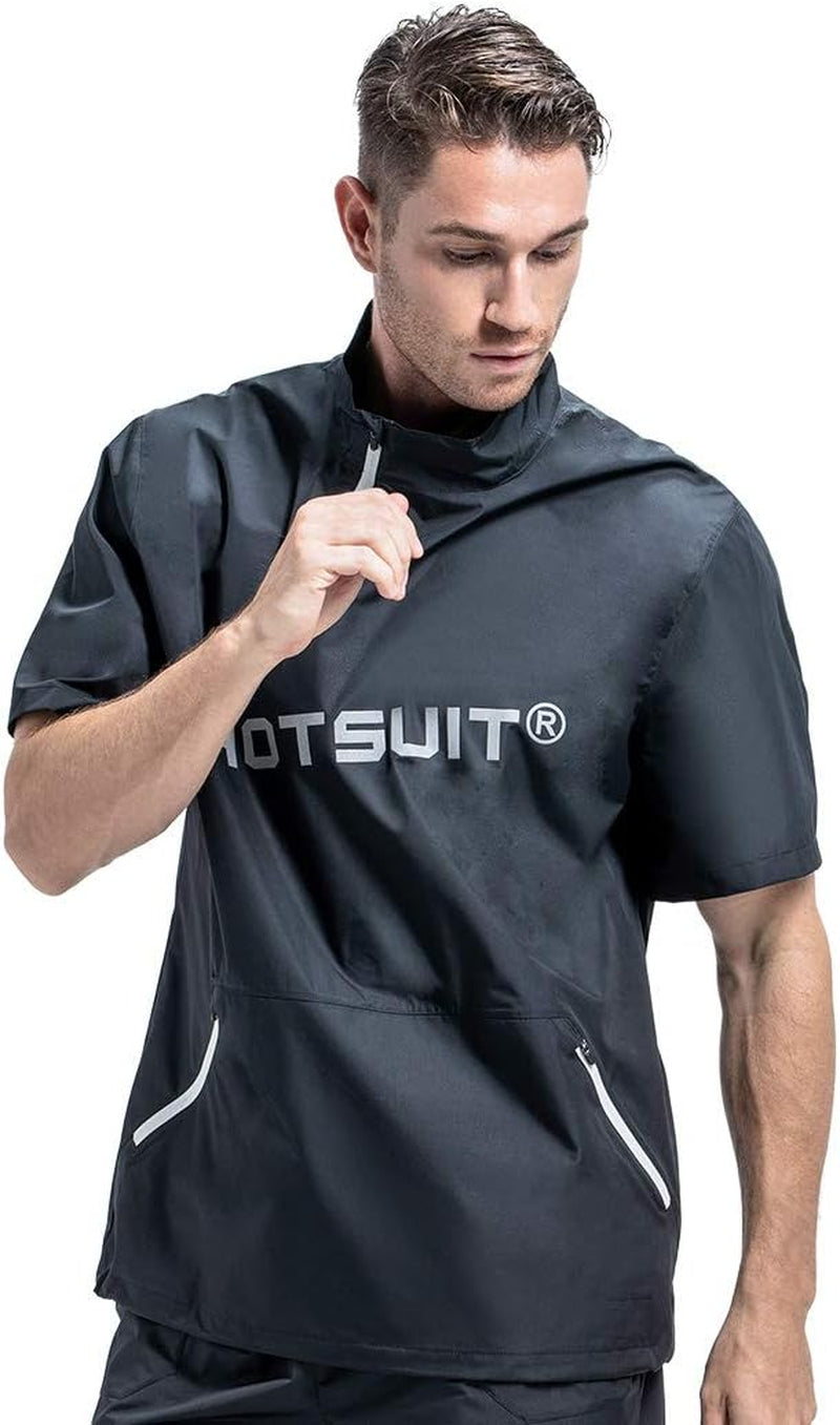 Sauna Suit for Men Women Workout Couple Sweat Jacket Short Sleeves Sauna Top Gym Fitness Sauna Shirts