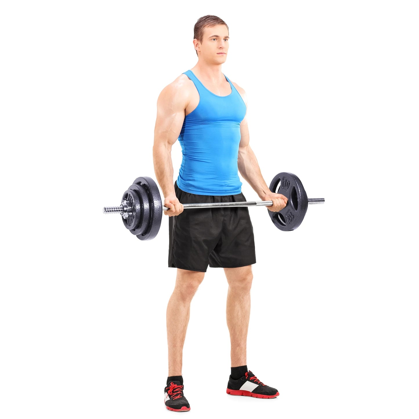 35LB Cast Iron Weight Plate Set with 2 Each of 2.5, 5 and 10LB, Fits Standard Bar