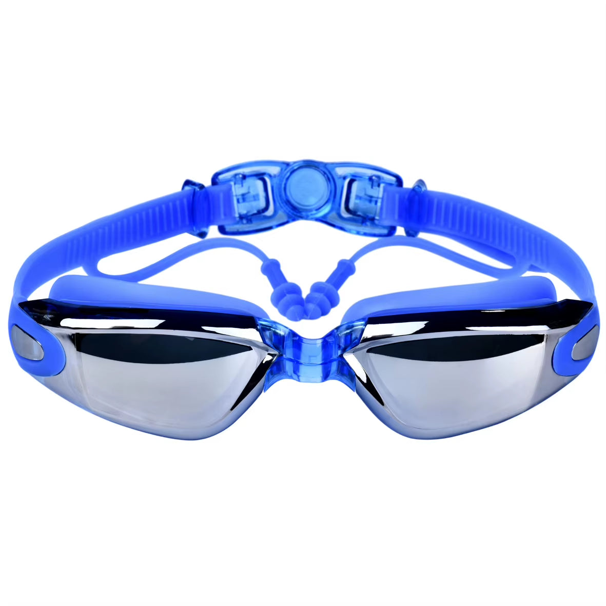 Swimming Goggles Adult Myopia Swimming Goggles One-Piece Earplugs Electroplating Anti-Fog High-Definition Swimming Goggles
