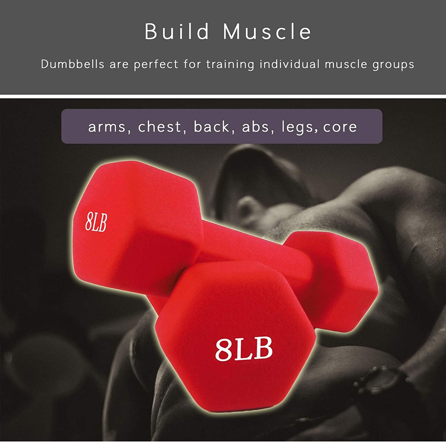 Dumbbells Set of 2 Exact Weights 15Lb/10Lb/8Lb/5Lb/3Lb/2Lb Neoprene Coated Dumbbell Sets, Matte Non-Slip Surface Hex Shape Colorful Exercise & Fitness Dumbbells