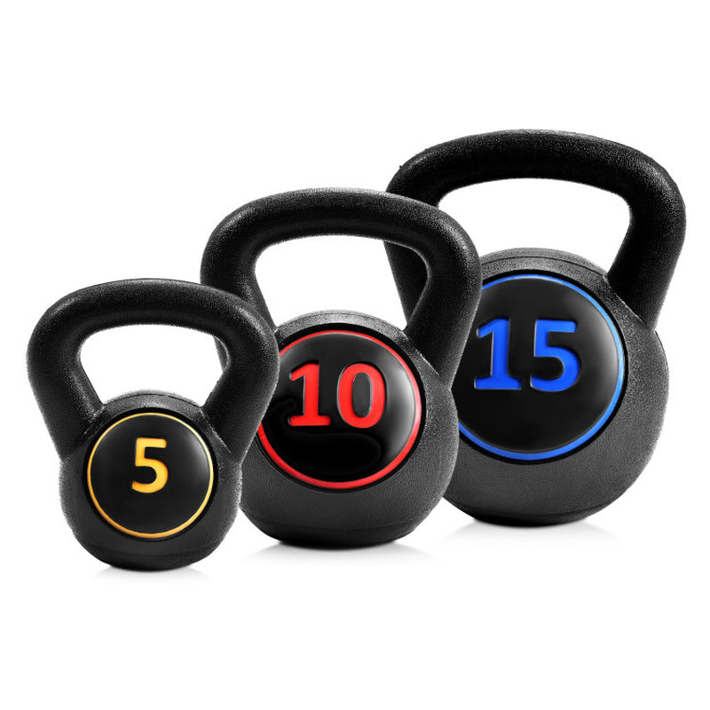 3 Pieces 5 10 15Lbs Kettlebell Weight Set