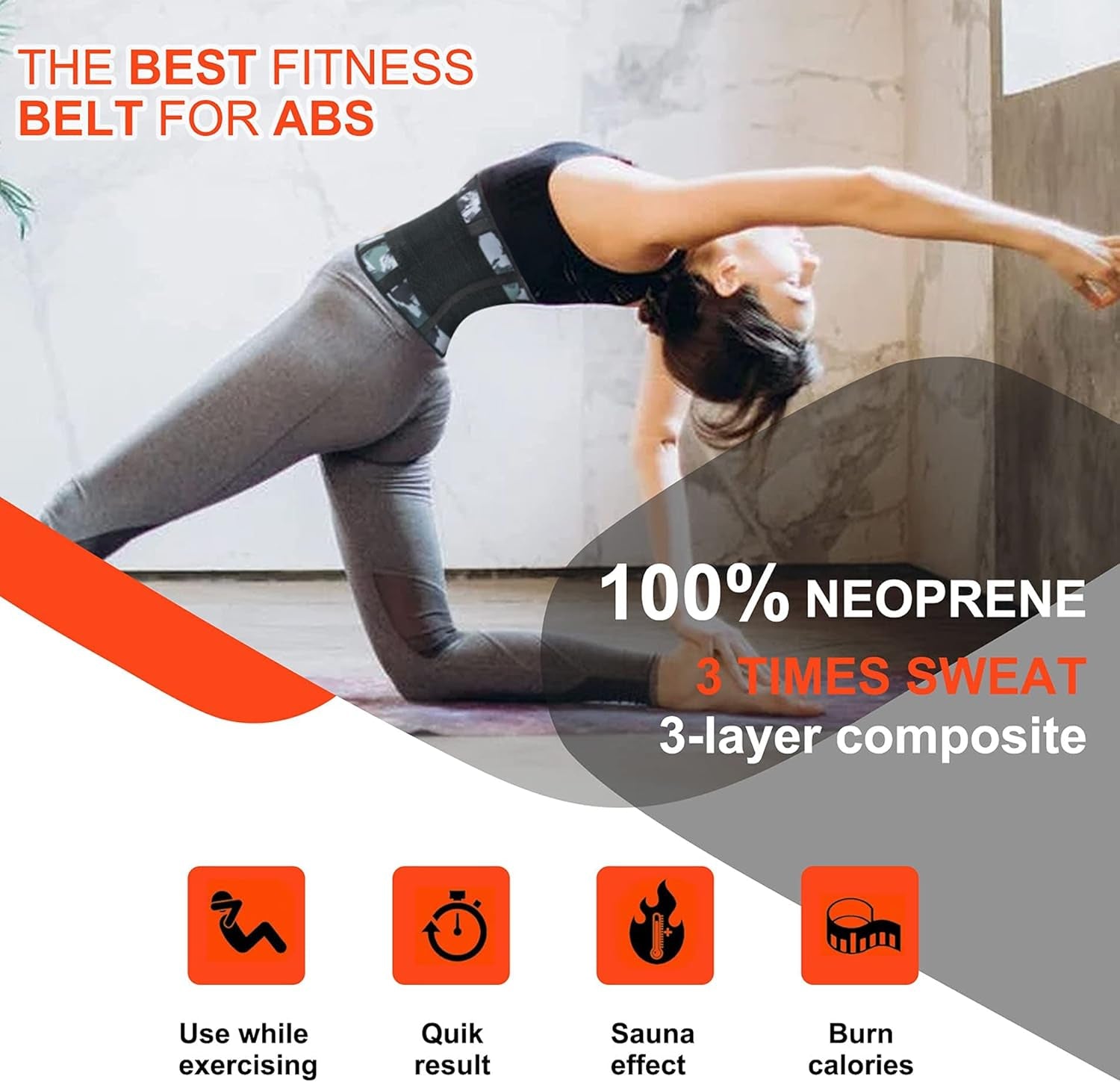 Waist Trimmer for Women Neoprene Sauna Sweat Trainer Belt Slimming Body Shaper Cincher Adjustable Sport Girdle (Camo, Large)