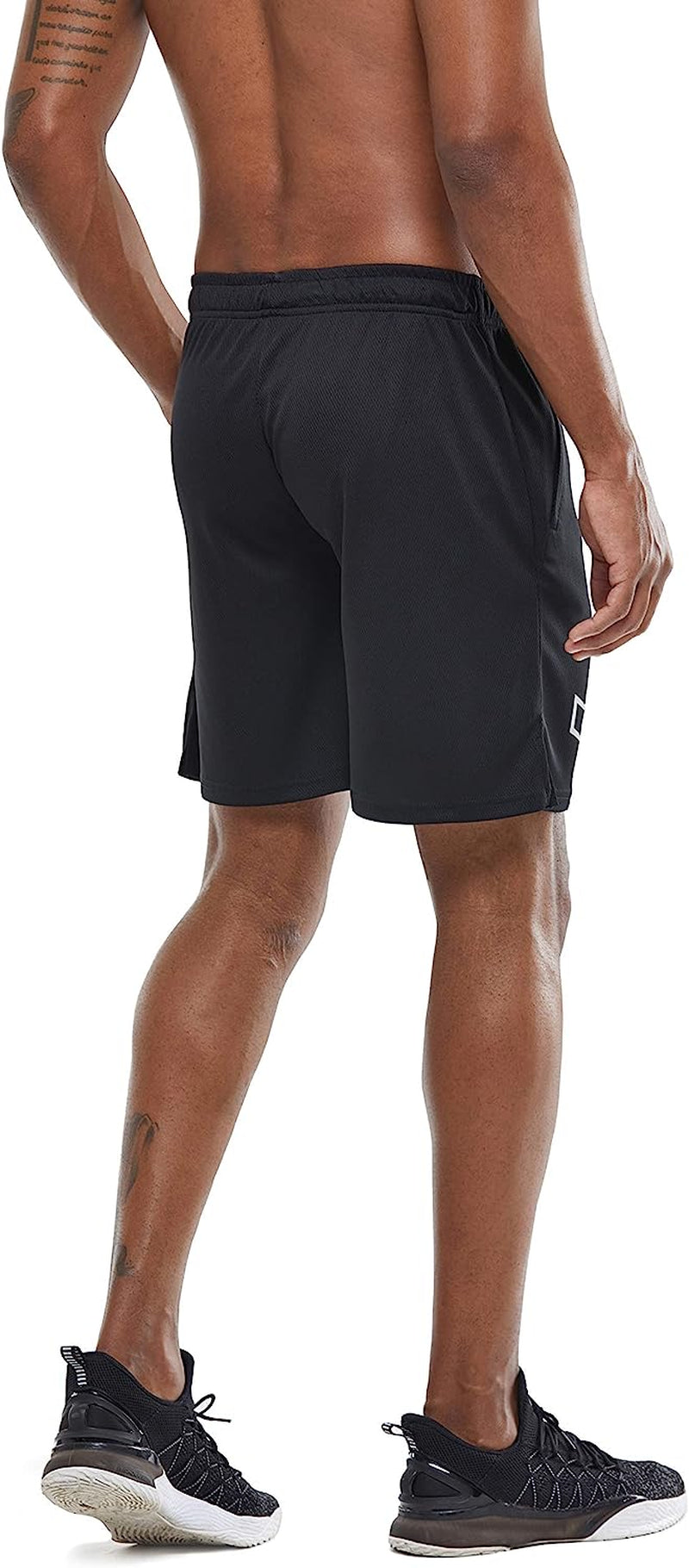 Men'S Workout Running Shorts Quick Dry Lightweight Gym Shorts with Zip Pockets