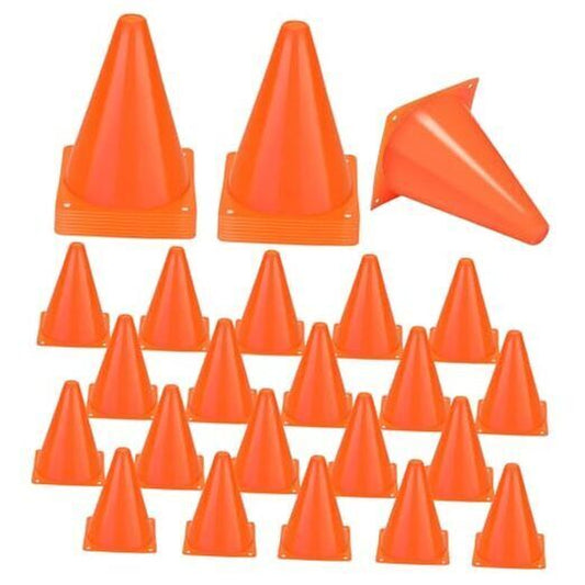 40 Pack Plastic Traffic Cone 7 Inch Small Orange Cones for Sports Soccer Cones