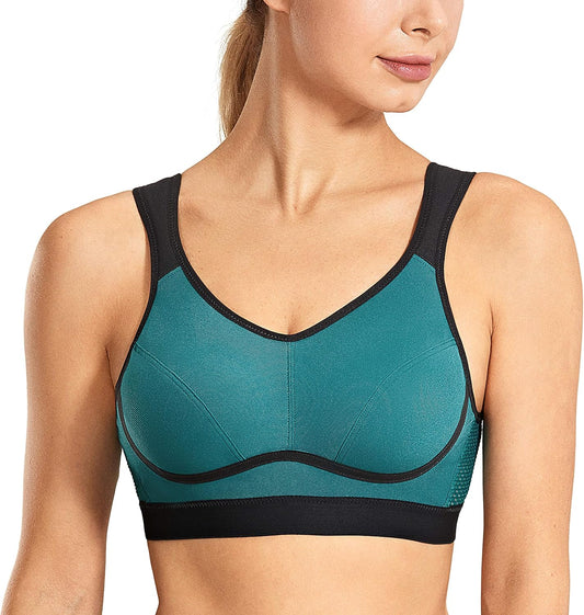 Women'S Sports Bra Wireless Comfort High Impact Support Bounce Control plus Size Workout Bra