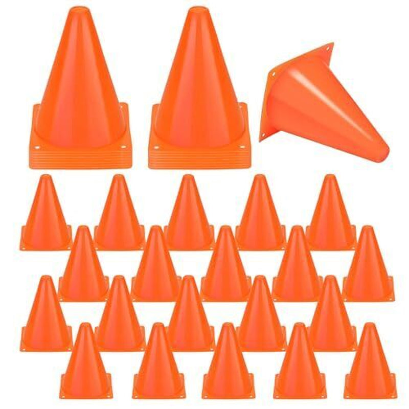 40 Pack Plastic Traffic Cone 7 Inch Small Orange Cones for Sports Soccer Cones