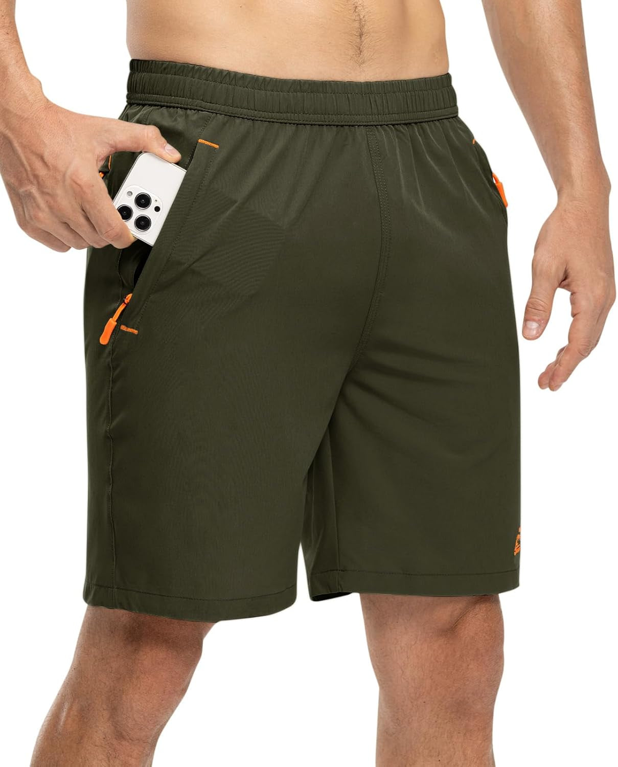 Men'S 7" / 9" Running Hiking Shorts Quick Dry Athletic Gym Outdoor Sports Short 3 Zipper Pockets