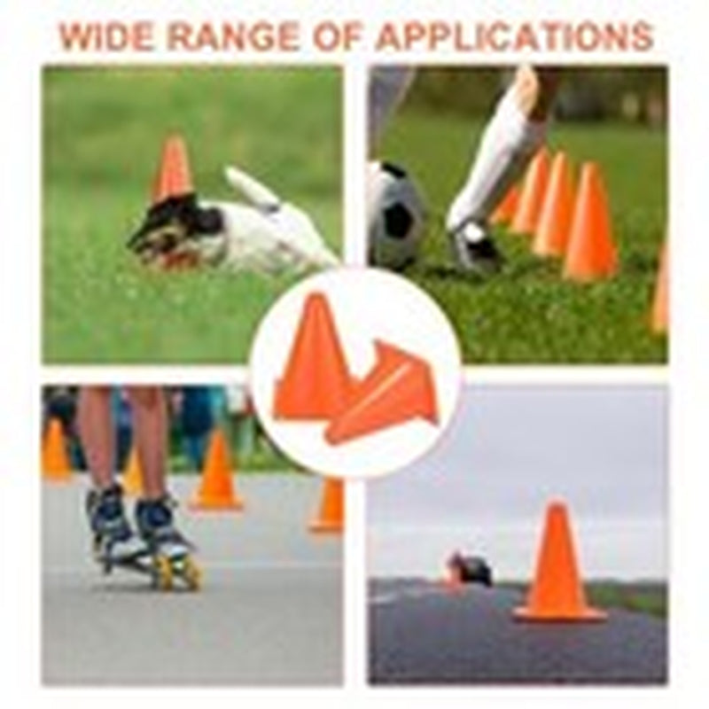 40 Pack Plastic Traffic Cone 7 Inch Small Orange Cones for Sports Soccer Cones