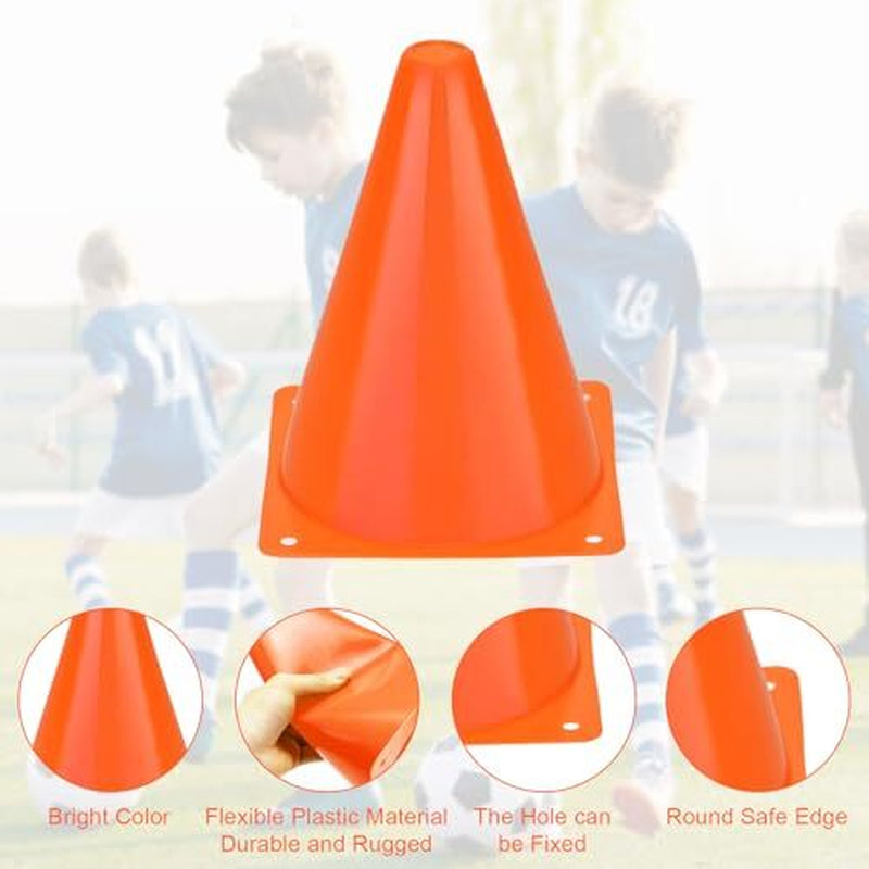 40 Pack Plastic Traffic Cone 7 Inch Small Orange Cones for Sports Soccer Cones