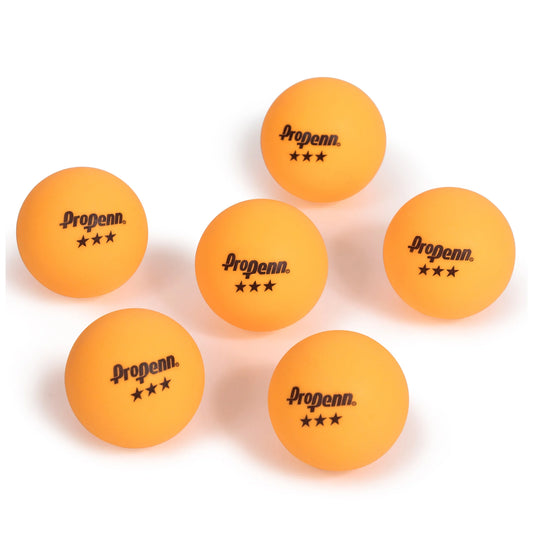 Pro Tournament 3-Star Table Tennis Balls, 40 Mm, Orange, 6 Count