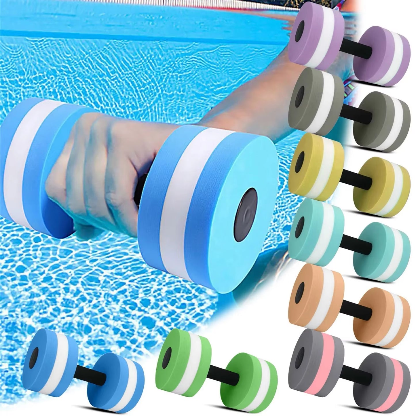Sports Exercise Dumbbells Fitness Barbells Exercise Hand Bars for Water Aerobics Weight Dumbbell Set Adjustable Dumbell Gym Sets
