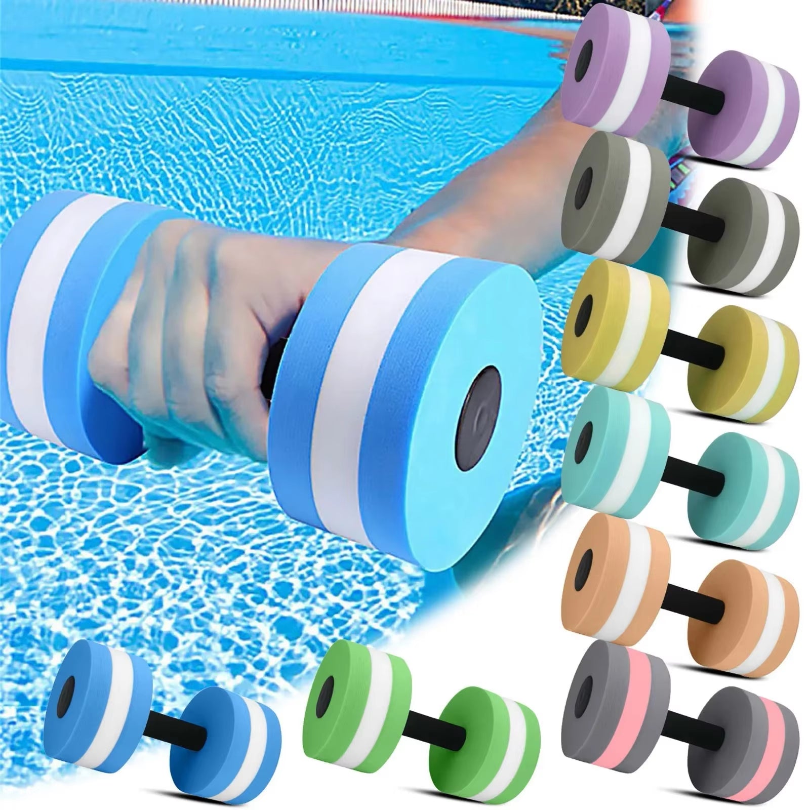 Sports Exercise Dumbbells Fitness Barbells Exercise Hand Bars for Water Aerobics Weight Dumbbell Set Adjustable Dumbell Gym Sets