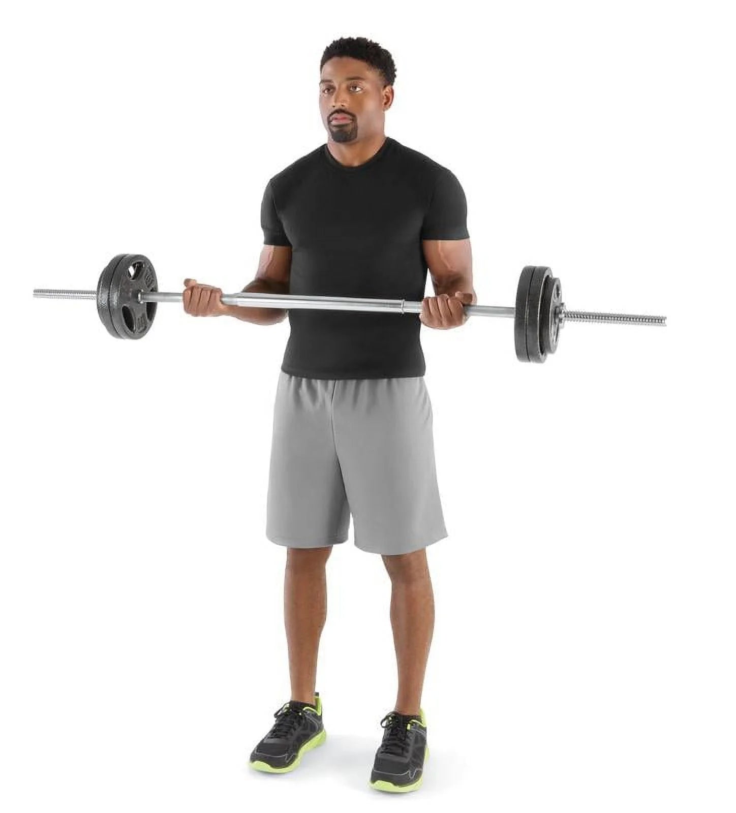 100LB Black Cast Iron Standard Weight Plate Sets, Used as Both Dumbbell and Barbell