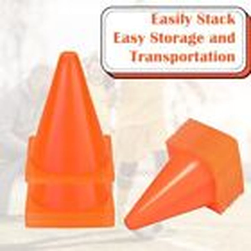40 Pack Plastic Traffic Cone 7 Inch Small Orange Cones for Sports Soccer Cones