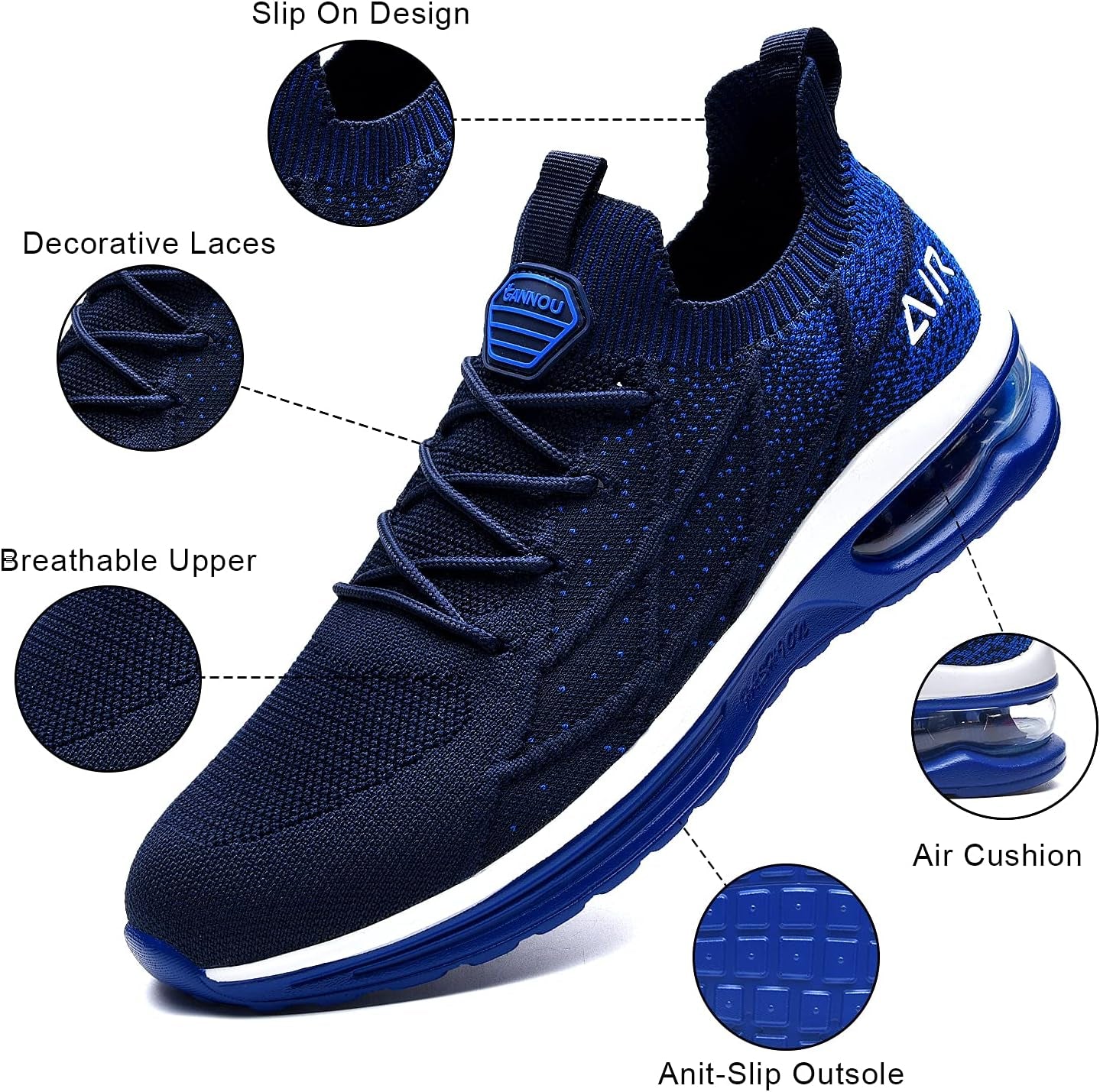 Air Athletic Running Shoes for Mens Tennis Sneakers Breathable Lightweight Fitness Gym Jogging Walking Sport Sneakers