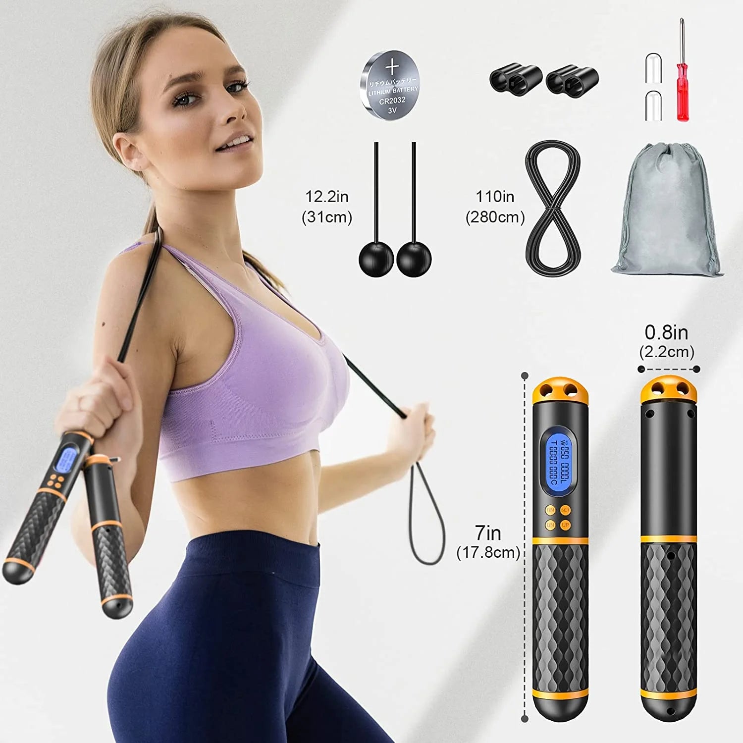 Smart Jump Rope for Men Women Kids,Workout Jump Rope,Cordless Jump Rope with Counter , Adjustable Jump Ropes for Home Gym