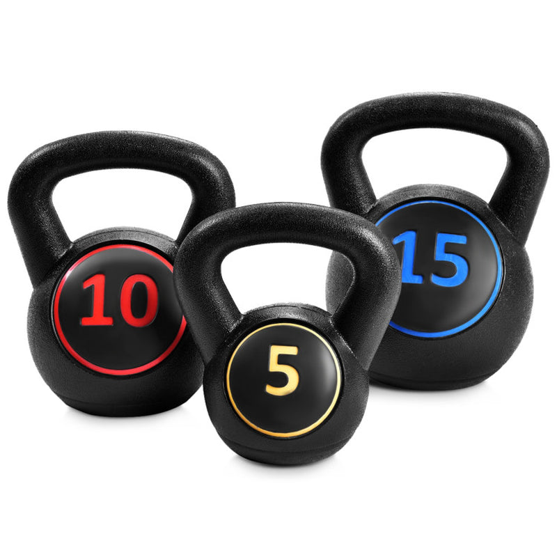 3 Pieces 5 10 15Lbs Kettlebell Weight Set