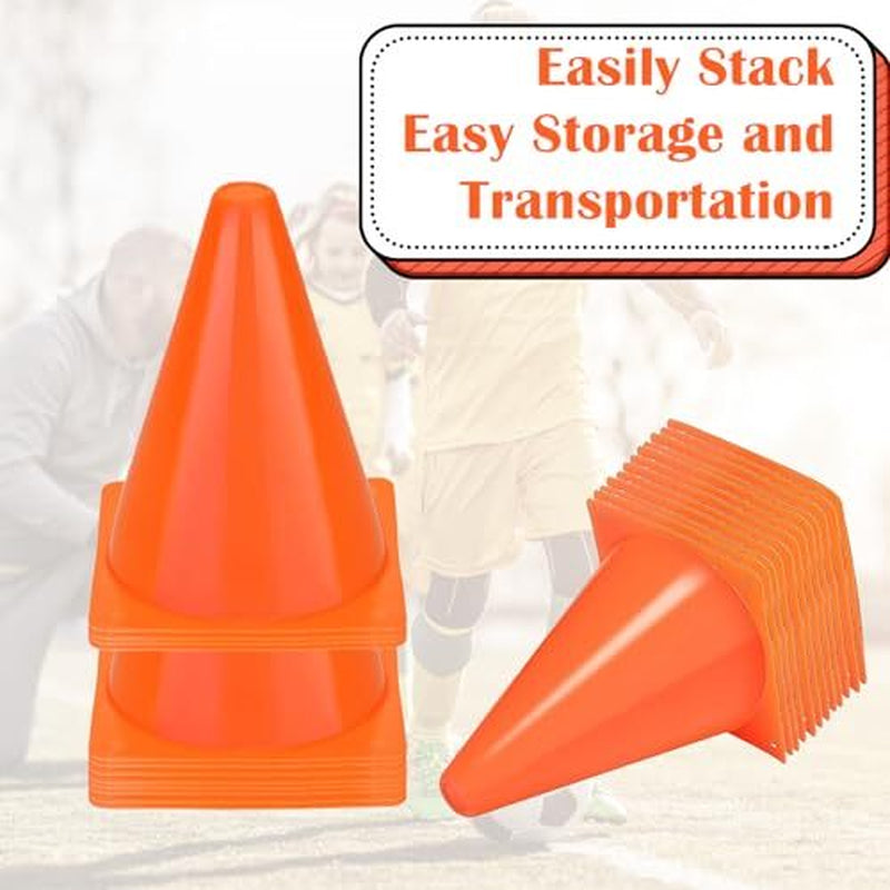 40 Pack Plastic Traffic Cone 7 Inch Small Orange Cones for Sports Soccer Cones
