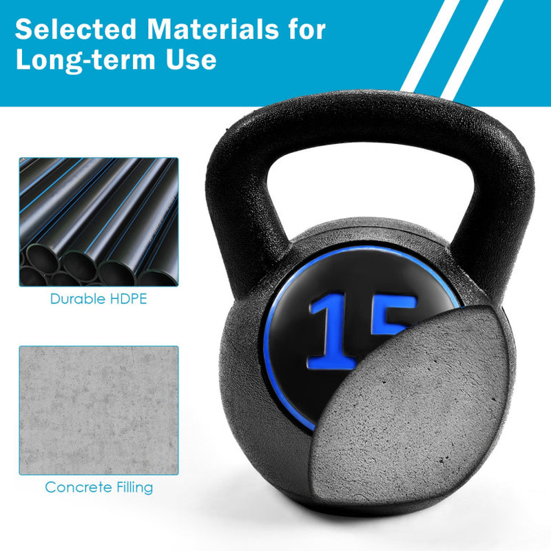 3 Pieces 5 10 15Lbs Kettlebell Weight Set