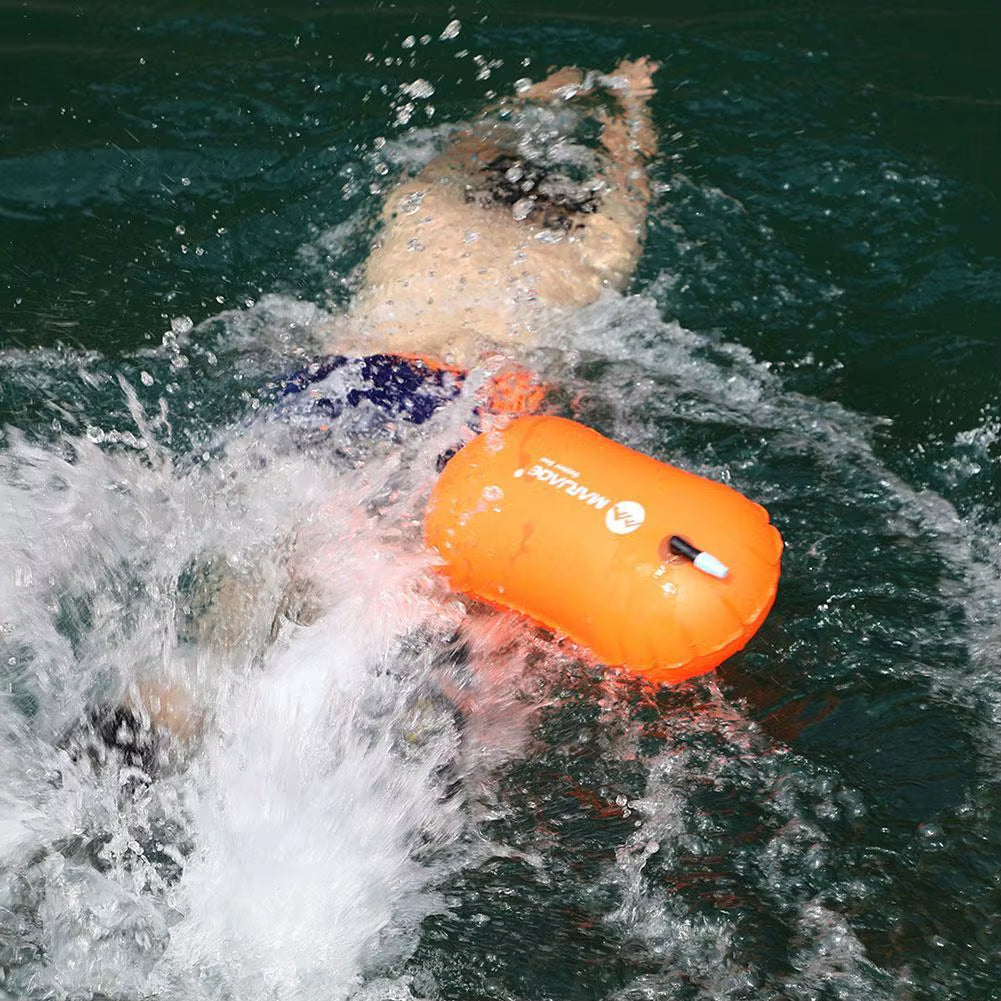 1Pcs PVC Swimming Buoy Safety Buoy Traction Buoy Swimming Inflatable Float Bag Outdoor Swimming Supplies