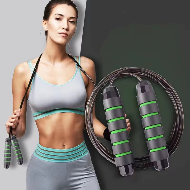 Jump Rope Fast Jump Rope with Ball Bearing Adjustable Foam Handle Steel Jump Rope Suitable for Fitness