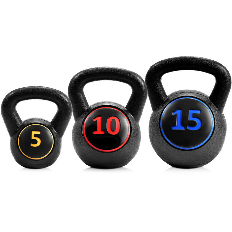 3 Pieces 5 10 15Lbs Kettlebell Weight Set
