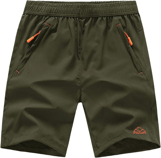 Men'S 7" / 9" Running Hiking Shorts Quick Dry Athletic Gym Outdoor Sports Short 3 Zipper Pockets