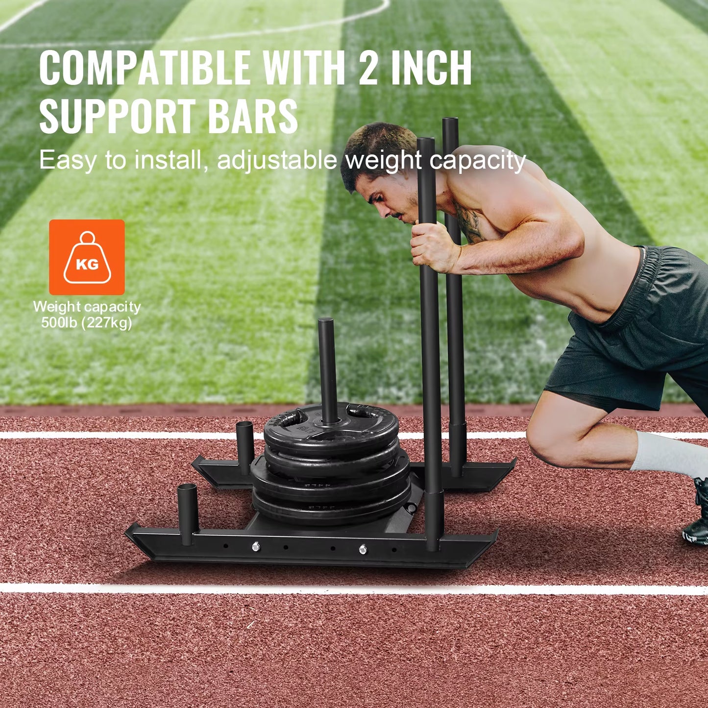 VEVOR Weight Training Sled Pull Push Power Sled Fitness Strength Resistance Training Workout Equipment for Athletic Exercise