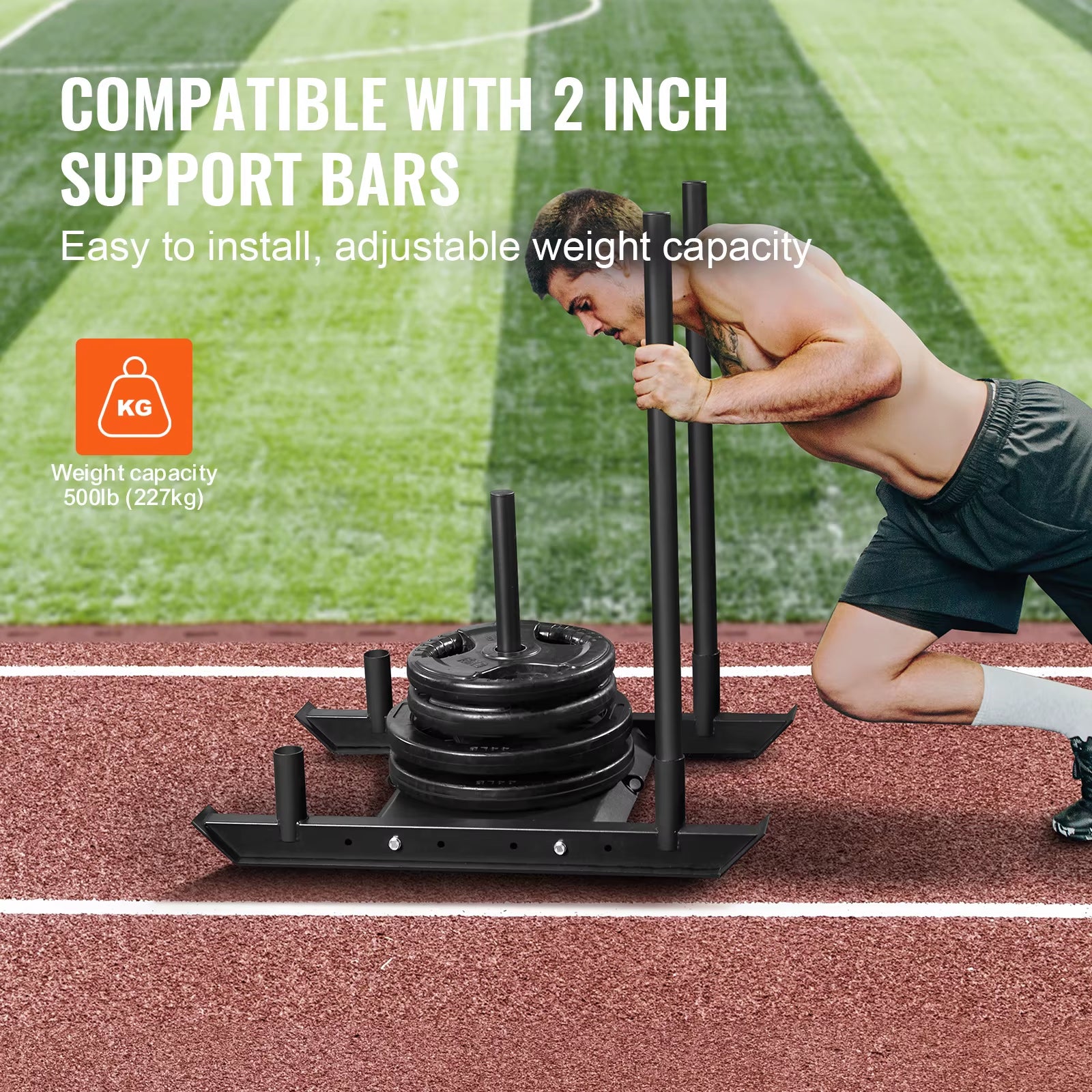 VEVOR Weight Training Sled Pull Push Power Sled Fitness Strength Resistance Training Workout Equipment for Athletic Exercise